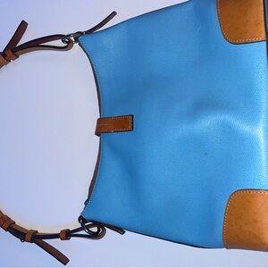 Blue and Tan Women's Bag